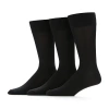 Stafford Microfiber Mens 3 Pair Big And Tall Crew Socks In Black