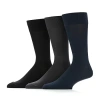 Stafford Microfiber Mens 3 Pair Big And Tall Crew Socks In Black
