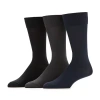 Stafford Microfiber Mens 3 Pair Crew Socks In Blue