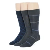 Stafford Microfiber Mens 3 Pair Crew Socks In Blue