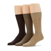 Stafford Microfiber Mens 3 Pair Crew Socks In Multi