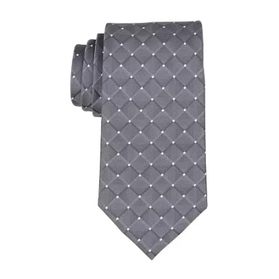 Stafford Money Checked Tie In Gray
