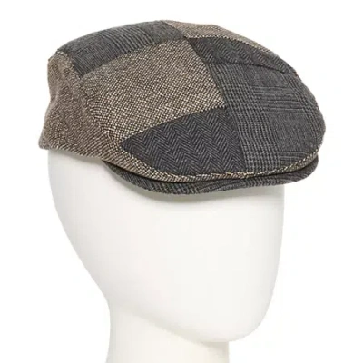 Stafford Patchwork Mens Ivy Cap In Gray