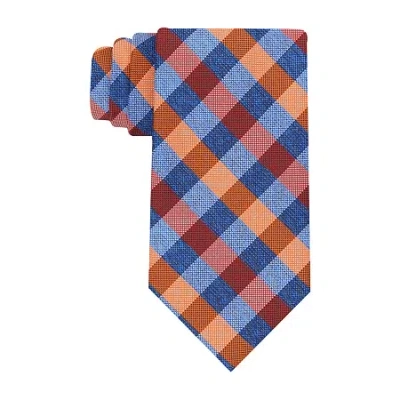 Stafford Plaid Tie In Orange