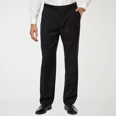 Stafford Pleated Tuxedo Pants In Black