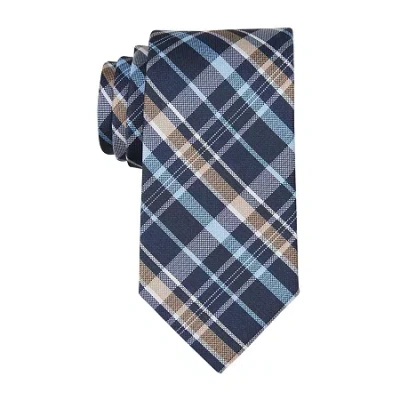 Stafford Premium Pacific Plaid Tie In Blue
