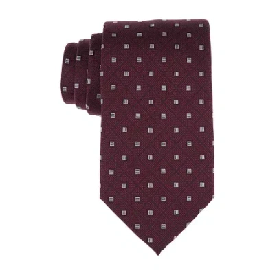Stafford Rozett Neat Chevron Tie In Red