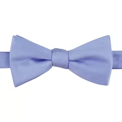 Stafford Sateen Solid Pre-tied Bow Tie In Blue