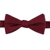 Stafford Sateen Solid Pre-tied Bow Tie In Burgundy