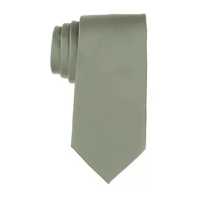 Stafford Sateen Solid Tie In Green