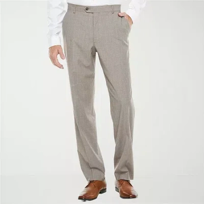 Stafford Signature Mens Big And Tall Stretch Fabric Classic Fit Flat Front Suit Pant In Multi