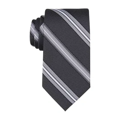 Stafford Smart Striped Tie In Black