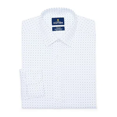 Stafford Smart Tech Mens Classic Fit Stretch Fabric Wrinkle Free Long Sleeve Dress Shirt In White