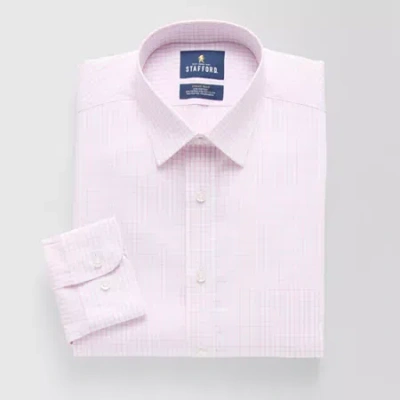 Stafford Smart Tech Mens Slim Fit Long Sleeve Dress Shirt In Pink