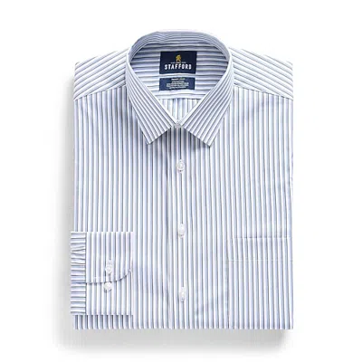 Stafford Smart Tech Mens Slim Fit Stretch Fabric Wrinkle Free Long Sleeve Dress Shirt In Green