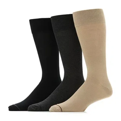 Stafford Super Soft Lux Mens 3 Pair Big And Tall Crew Socks In Multi