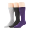 Stafford Super Soft Lux Mens 3 Pair Crew Socks In Purple