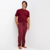 Stafford Super Soft Mens Crew Neck Short Sleeve Pajama Top In Red