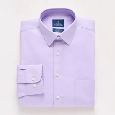 Stafford Sweat Repel Advanced Performance Mens Regular Fit Long Sleeve Dress Shirt In Purple