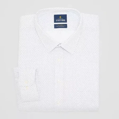 Stafford Sweat Repel Mens Big & Tall Regular Fit Long Sleeve Pattern Dress Shirt In Blue