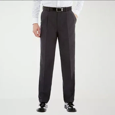 Stafford Travel Sharkskin Pleated Dress Pants - Classic In Black