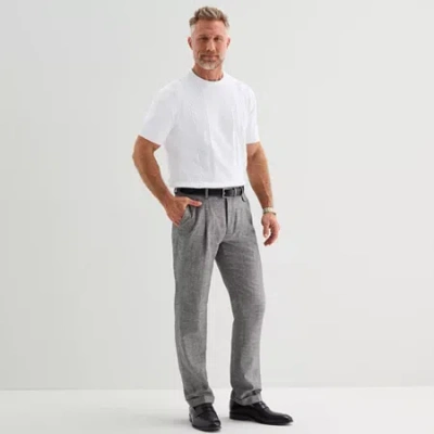 Stafford Twill Mens Classic Fit Dress Flat Front Pant In Gray