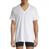 Stafford Ultra Soft Mens 4 Pack Short Sleeve V Neck T-shirt Big And Tall In White