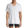 Stafford Ultra Soft Mens 4 Pack Short Sleeve V Neck T-shirt Extra Tall In White