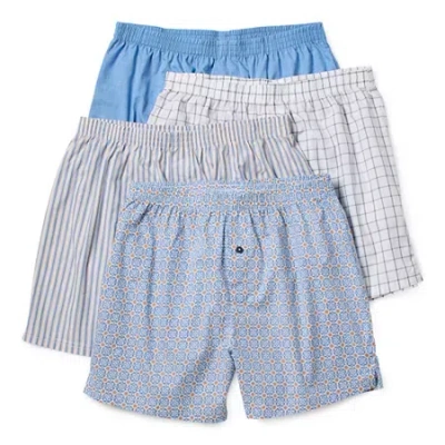 Stafford Woven Mens 4 Pack Boxers 305919 In Blue