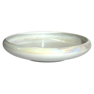 Pre-owned Staffordshire Large Art Deco Bowl, White Lustre Glaze, , England, 1930s