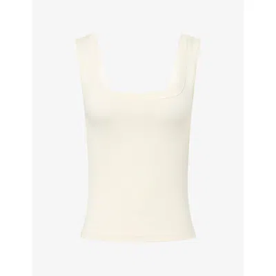 St.agni Womens Ballerina Scooped-back Cotton Top Talco Xs