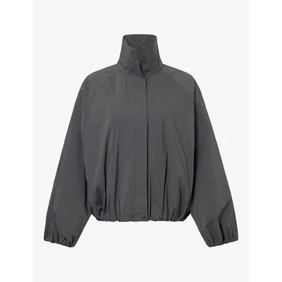 St.agni Womens Balloon Stand Collar Cotton-blend Jacket Magnet