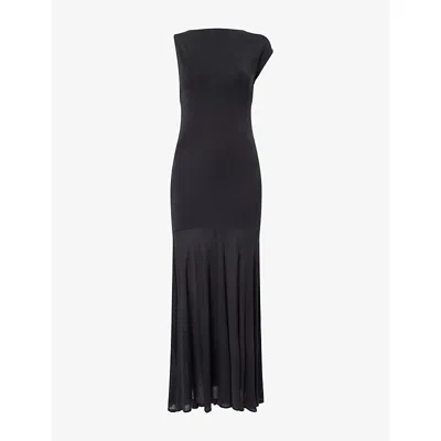 St.agni Womens Charcoal Circle Hem Stretch-jersey Maxi Dress