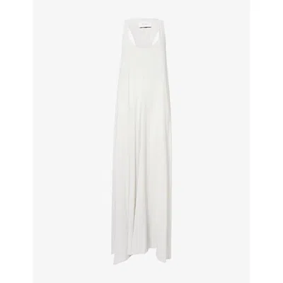 St.agni Womens Silver Scoop-neck Relaxed-fit Jersey Maxi Dress