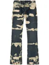 Stain Shade Bleached Bootcut Jeans In Blue