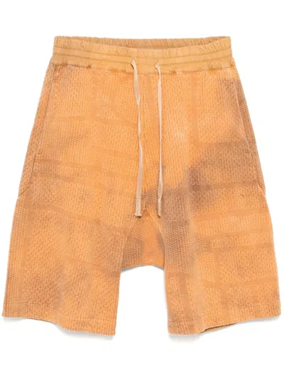 Stain Shade Cotton Drop-crotch Shorts In Orange
