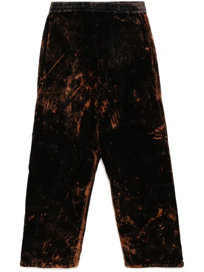 Stain Shade Cotton Track Pants In Brown