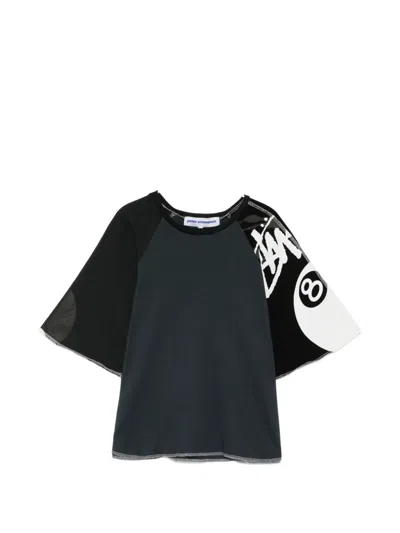 Stain Shade Graphic-print Raglan-sleeve T-shirt In Black