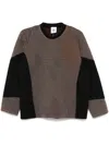 Stain Shade Panelled Sweatshirt In Brown