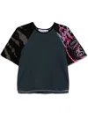 Stain Shade Panelled T-shirt In Blue