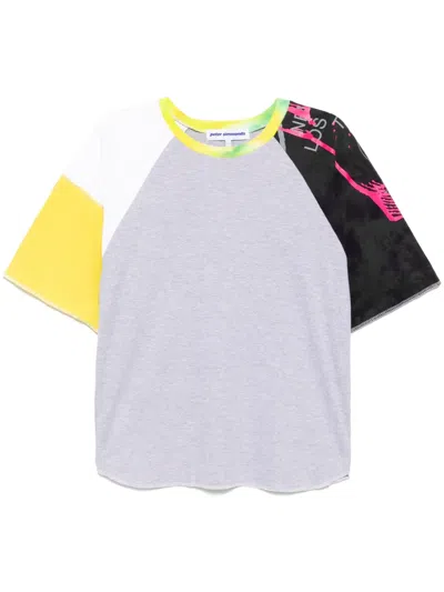 Stain Shade Panelled T-shirt In Grey