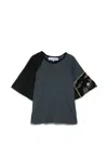 Stain Shade Patchwork Raglan-sleeve T-shirt In Gray
