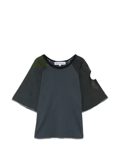 Stain Shade Raglan-sleeve Panelled T-shirt In Animal Print