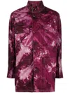 Stain Shade Graphic-print Silk-blend Jacket In Purple