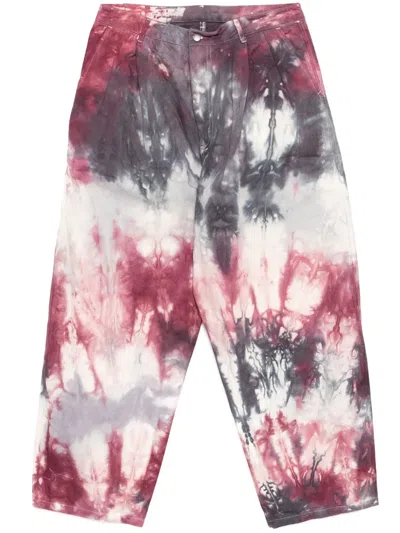 Stain Shade Tie-dye-print Trousers In Pink