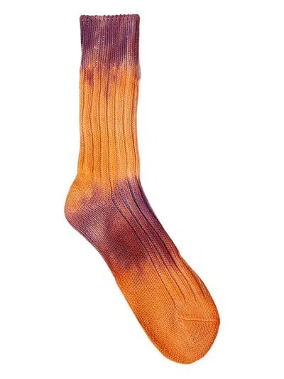 Stain Shade Tie-dye Socks In Orange