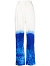 Stain Shade Tie-dye Wool Suit Trousers In White