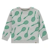 Stains And Stories By Babyface Allover Badminton Racquet Print Sweatshirt In Gray