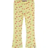 Stains And Stories By Babyface Allover Cherry Print Ribbed Flared Leggings In Multi