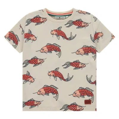 Stains And Stories By Babyface Kids'  Allover Print T-shirt In Gray